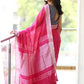 Very Much Indian Pure Linen Saree With Sleek Border And Exclusive Design - Pink | Swadesiicart