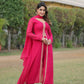 Jyoti Fashion Women's Pink Faux Blooming Embroidered Kurta with Trouser & Dupatta | Swadesiicart