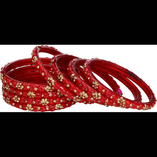 Afast Bridal Wedding & Party Fashionable Colorful Glass Bangle/Kada Set, Pack Of 16 - Red, Green - Swadesiicart
