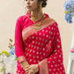 Vishnu Weaves Women's Pink Banarasi Silk Zari Woven Saree with Unstitched Blouse - Swadesiicart
