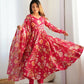 Joban Fashion Pink Kurta Set Organza Sequin Embroidery Work - Swadesiicart