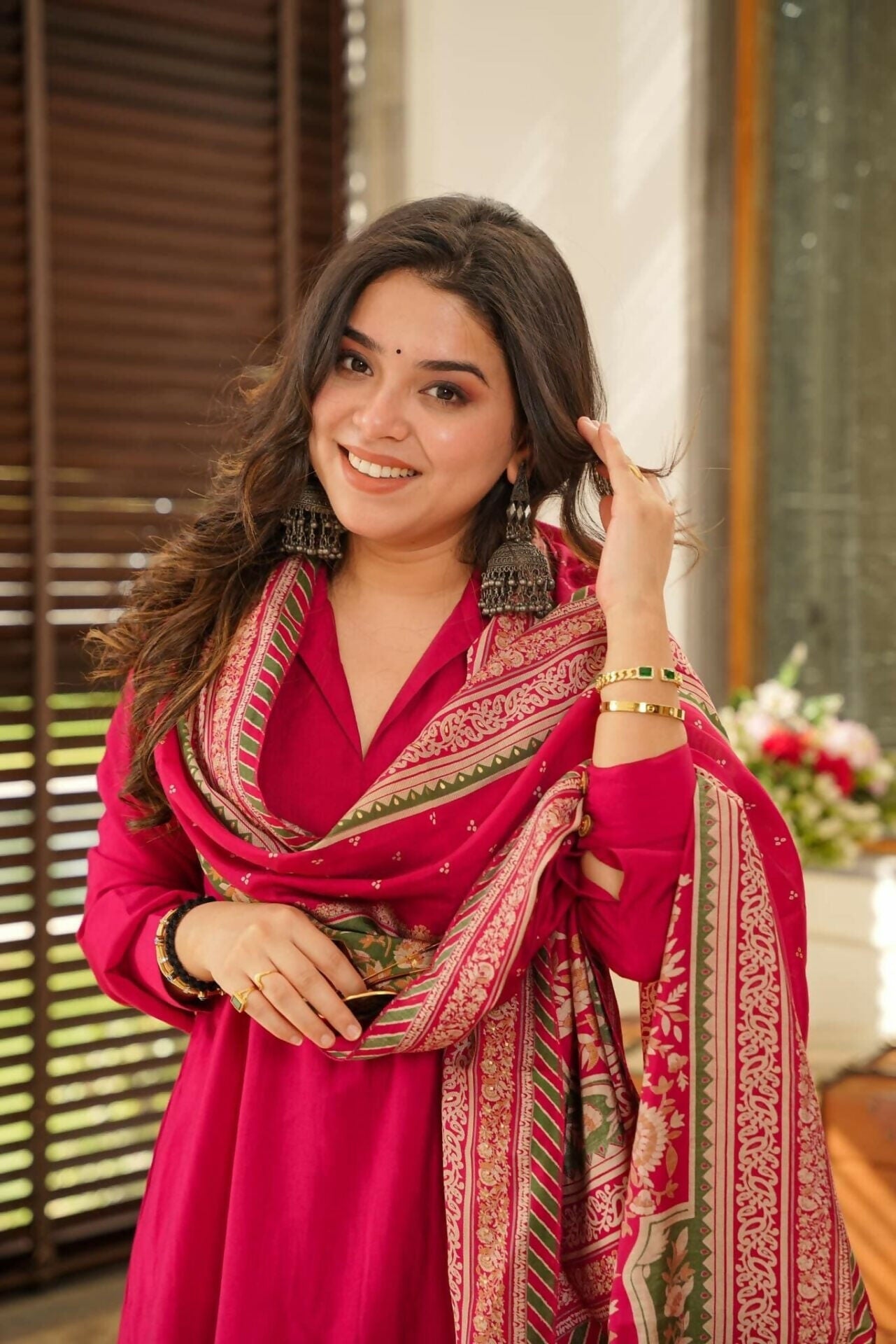 The52 Rani Women's Beautiful South Cotton Fabric Straight Kurta with Pant And Dupatta Set - Swadesiicart
