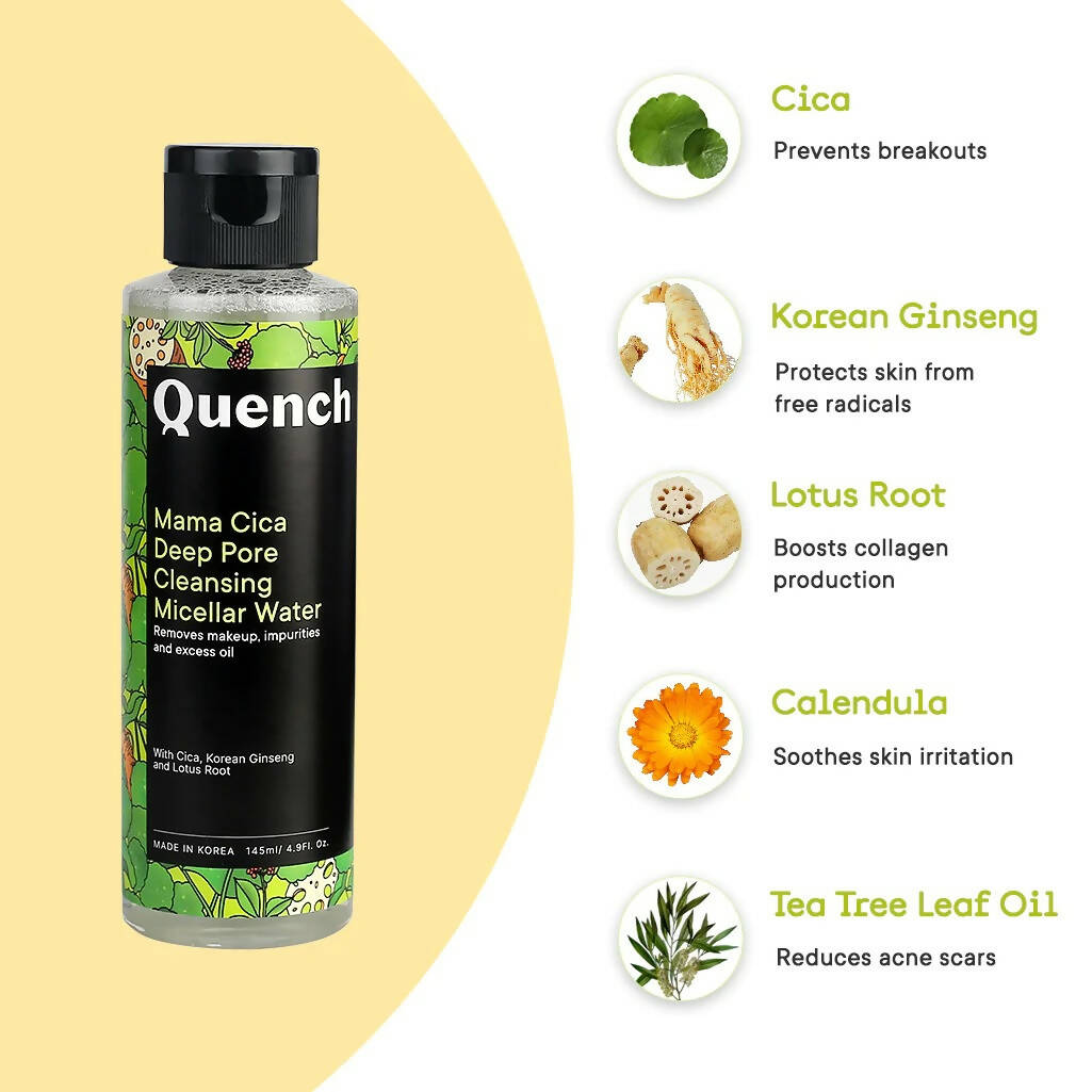 Quench Botanics Mama Cica Deep Pore Cleansing Micellar Water - Korean Skincare | Swadesiicart
