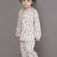 Breathables White & Yellow Tortoise Cotton Nightsuit Set For Kids