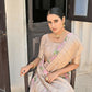 Vishnu Weaves Women's Chiku Banarasi Silk Saree with Blouse - Swadesiicart