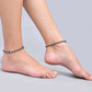 VOJ Set of 2 Silver Plated Evil Eye With Black And Silver Beads Anklet - Swadesiicart