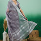 Mitera Striped Zari Organza Banarasi Saree | Swadesiicart