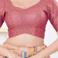 Joban Fashion Magenta Tissue Elbow Sleeveless Back Open Blouse - Swadesiicart