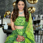 Jyoti Fashion Green 3MM Sequin Jari Embroidered Malai Satin Silk Lehenga Choli with Dupatta | Swadesiicart