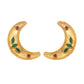 Nuyug 22K Gold Plated Green Lunar Earrings | Swadesiicart
