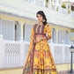 Partywear Designer Yellow Dola Silk Anarkali suit with Dupatta - Suzen - Swadesiicart