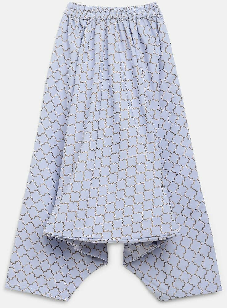 Ahalyaa Blue Crepe Printed Kids Kurta With Harem Pants For Girls | Swadesiicart