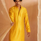 Yellow Viscose Chikankari Embroidery Work Men's Traditional Kurta Set - Mahotsav | Swadesiicart