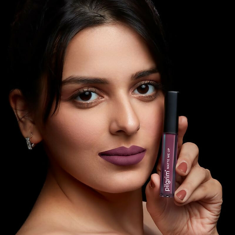 Pilgrim Liquid Matte Lipstick with Hyaluronic Acid - Mauve Desire - Swadesiicart