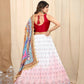 DEIANA'S Beautiful Pure Chinon Jari Silk Weaving Lehengha Choli - White | Swadesiicart