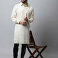 Even Apparels Cream Color Cotton Solid Men's Kurta With Shirt Collar (LN027) | Swadesiicart