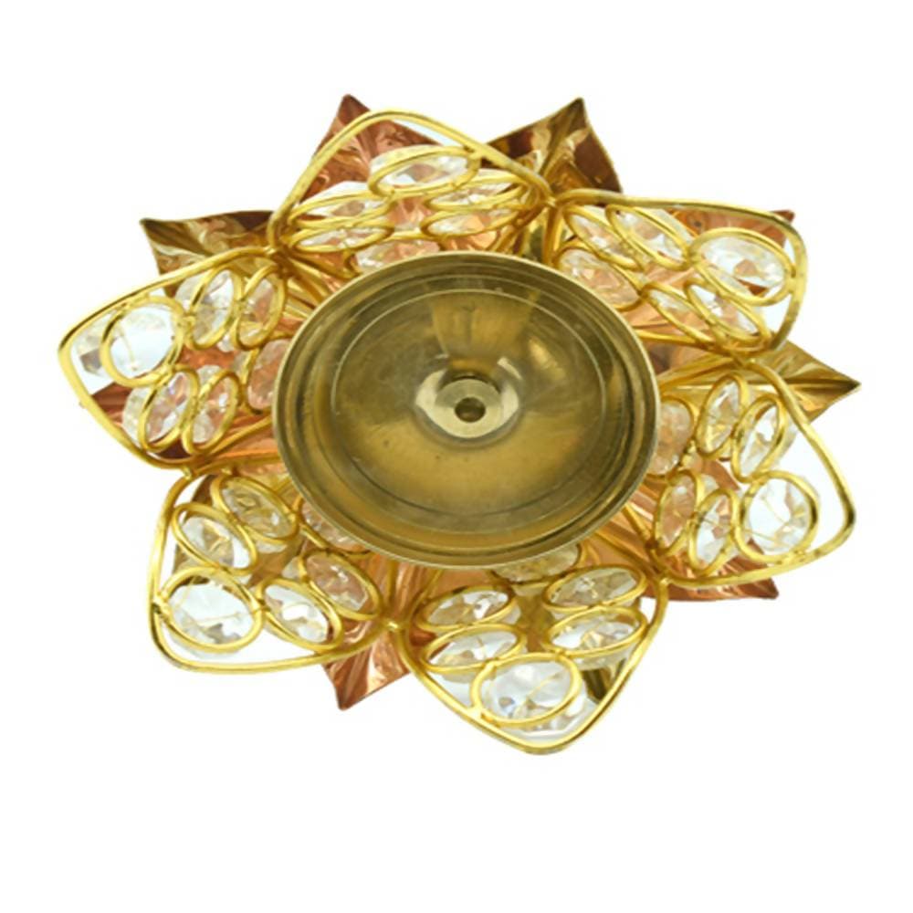 Puja N Pujari Kamal Patta Crystal Akhand Diya For Pooja | Swadesiicart