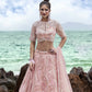 House of Panchhi Coral Net Multi Sequins with heavy Zarkan embroidery Lehenga choli & Dupatta | Swadesiicart