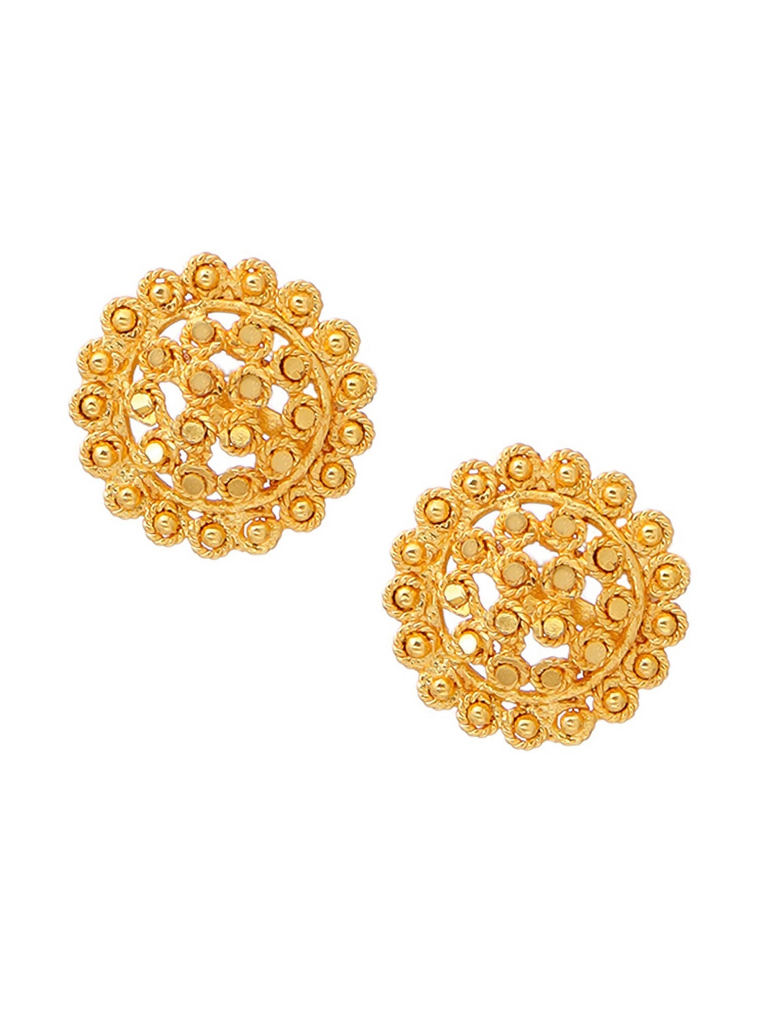 Ruby Raang Golden Necklace with Studs | Swadesiicart