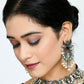 Mominos Fashion Johar Kamal Oxidised Silver-Plated Ganesha Design Necklace Choker Set for Women | Swadesiicart
