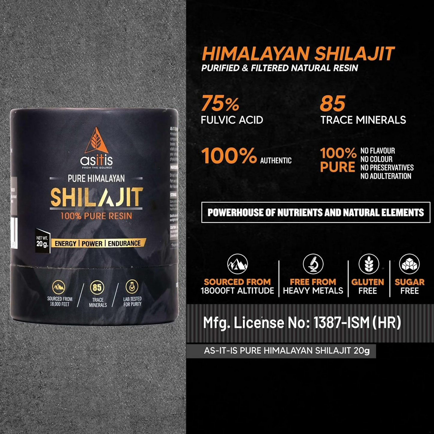 AS-IT-IS Nutrition Pure SJ 100% Natural Himalayan Resin | Swadesiicart