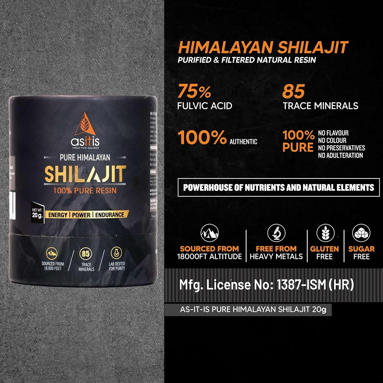 AS-IT-IS Nutrition Pure SJ 100% Natural Himalayan Resin | Swadesiicart