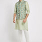 Ethnic India Blue Bundi Men's Jacket Geometric Polyester | Swadesiicart