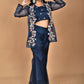 Morchari Women Hand Embroidery Crop Top-Blue - Swadesiicart