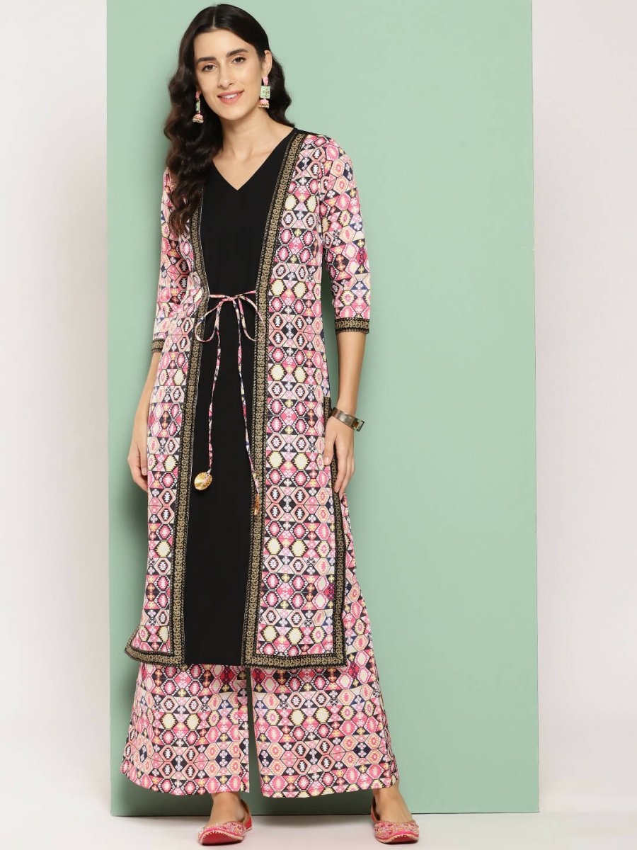 Ahalyaa Women's Traditional wear Kurta Set - Black | Swadesiicart