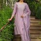 Janasya Lavender Silk Blend Solid Kurta,Bottom & Dupatta | Swadesiicart