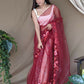 Vamsee Murari Red Super Net Saree - Swadesiicart