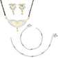 AanyaCentric Gold-Polished Mangalsutra Pendant Earring Set & Silver Plated Anklet
