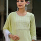 Juniper Women's Lime Green Cambric Floral Print Kurta Sharara Sets | Swadesiicart