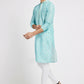 Ethnic India Blue Men's Kurta Embellished Polyester | Swadesiicart