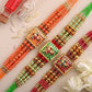 Set of 3 Meenakari Rakhi and Kaju Katli Box | Swadesiicart