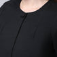 Even Apparels Black Polywool Open Front Statement Women's Jacket | Swadesiicart
