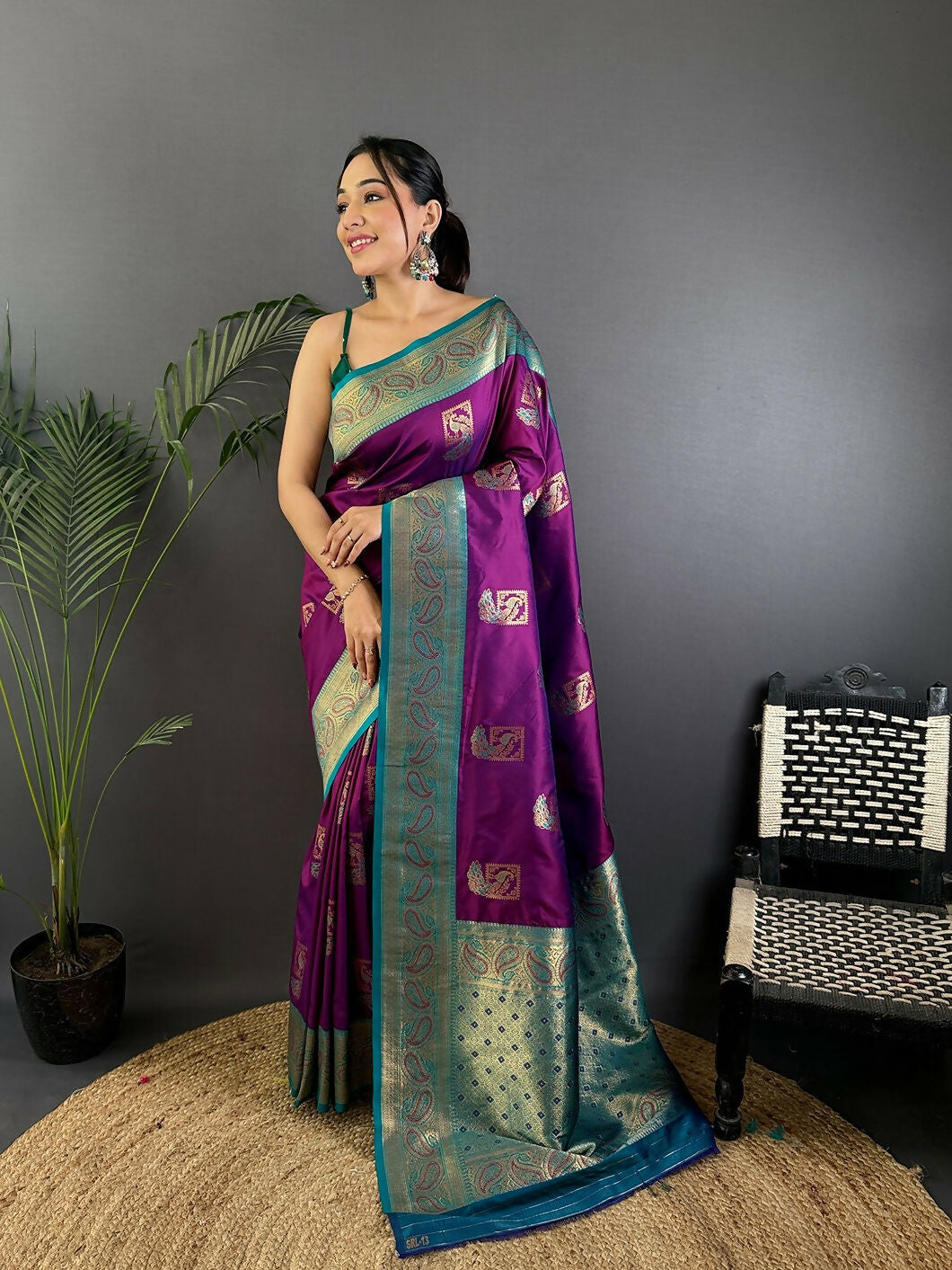 Joban Fashion Blue Peacock Banarasi Silk Sarees | Swadesiicart