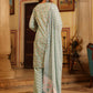 Juniper Women's Seagreen Cambric Floral Printed Kurta Palazzo Set | Swadesiicart