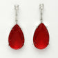 NVR Women's Silver-Plated Red Artificial Stones Studded Handcrafted Jewellery Set - Swadesiicart