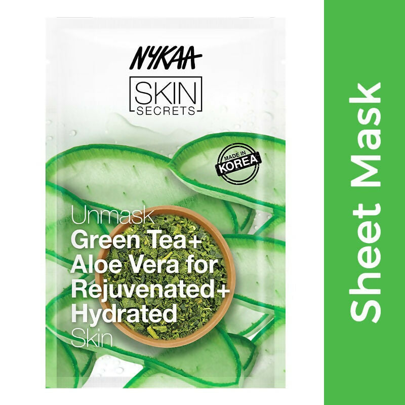 Nykaa Skin Secrets Exotic Indulgence Green Tea + Aloe Vera Sheet Mask For Hydrated Skin - Swadesiicart