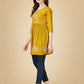 Jyoti Fashion Women's Mustard Viscose Rayon Embroidered Casual Top | Swadesiicart
