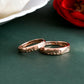 VOJ Stainless Steel Cubic Zirconia Gold-Polished Adjustable Couple Ring Set | Swadesiicart