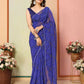 Blue Georgette Designer Printed Ready To Wear Saree - Elite | Swadesiicart