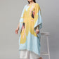 Ahalyaa Women Yellow Crepe Digital Printed Kaftan Kurta with Palazzos | Swadesiicart
