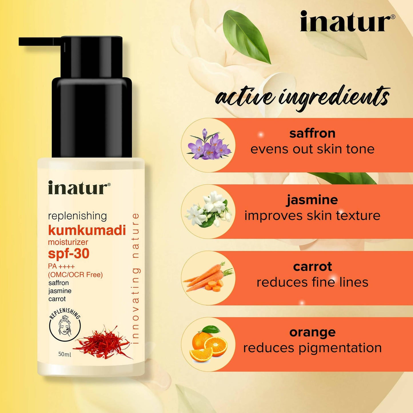 Inatur Kumkumadi Sunscreen SPF 30 - Swadesiicart