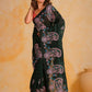 Vamsee Suhanisha Green Korean Shimmer Silk Saree - Swadesiicart