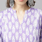 FIORRA Women's Light Purple Cotton A-Line Kurta Set - Swadesiicart