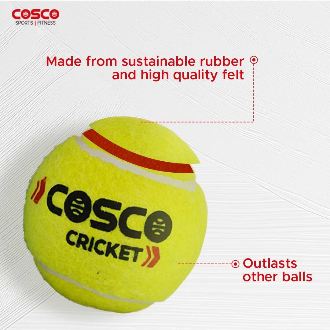 Cosco Light Cricket Tennis Balls (Pack of 3) - Swadesiicart