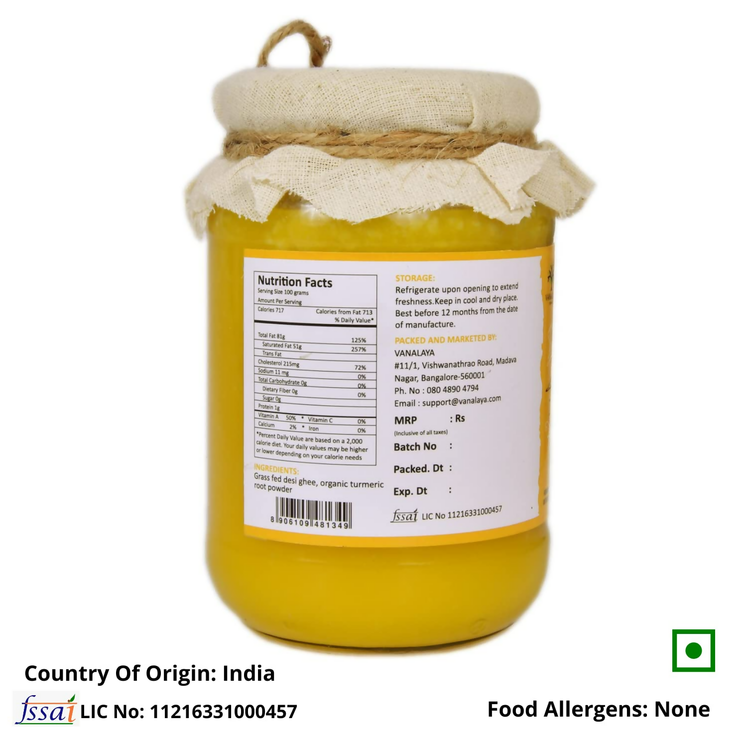 Vanalaya A2 Desi Cow Ghee Prepared By Traditional Bilona Method | Swadesiicart