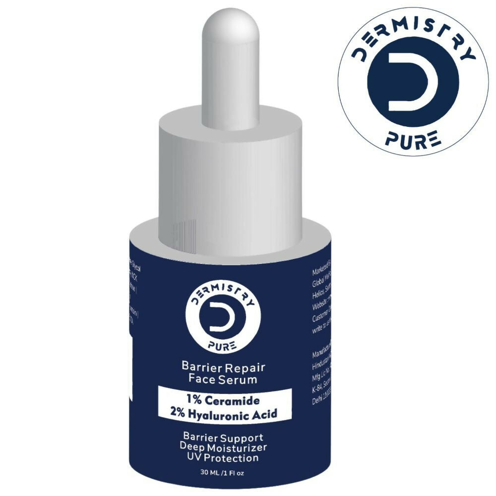 Dermistry Pure 1% Ceramide 2% Hyaluronic Acid Sensitive & Dry Skin Moisturizer Barrier Repair Serum - Swadesiicart